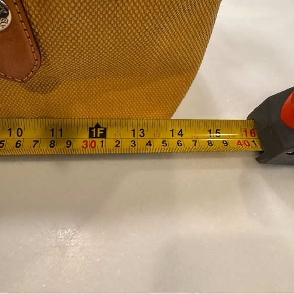 Dooney & Bourke “Florentine” Shoulder Bag Yellow Canvas & Leather EUC - Picture 11 of 16